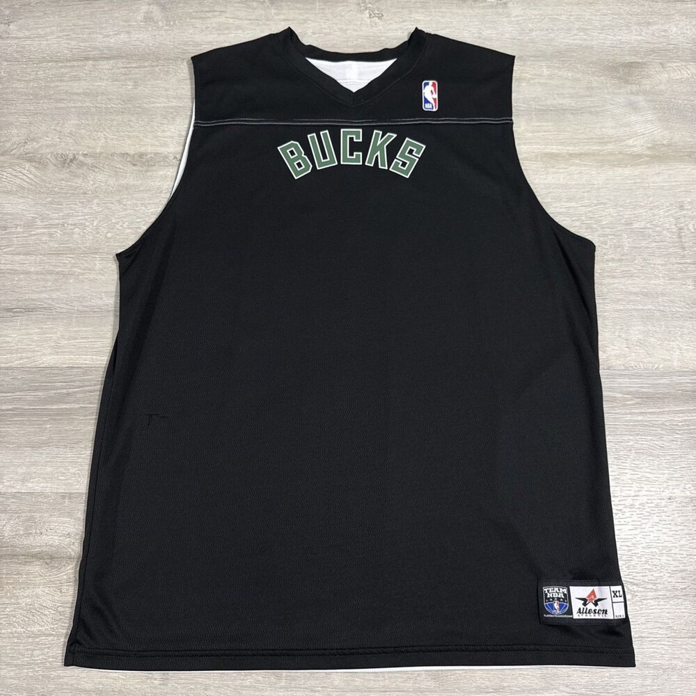 Milwaukee Bucks Jersey Reversible NBA Men's Black White XL 100% Polyester